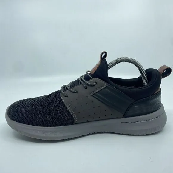 Skechers Delson 3.0 Men’s Size 8 Black Gray Casual Shoes Sneakers 56299