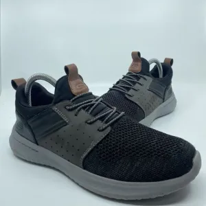 Skechers Delson 3.0 Men’s Size 8 Black Gray Casual Shoes Sneakers 56299