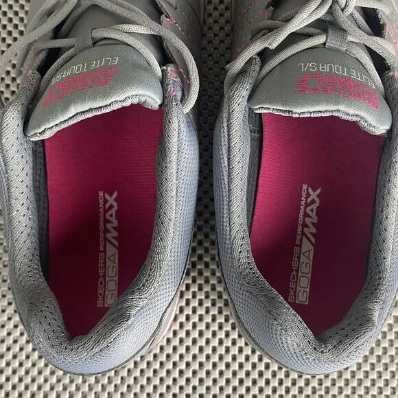 Skechers Go Golf Elite Tour S/L Spikeless Golf Shoes Womens 11 Gray Waterproof