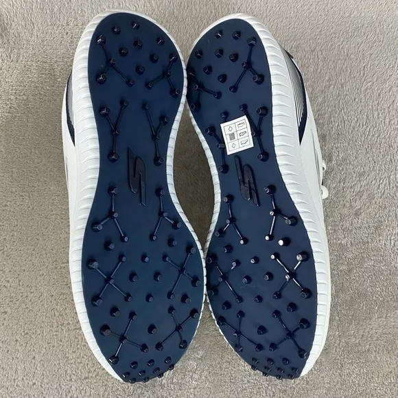 Skechers Go Golf Max 2 Mens Golf Shoes 9 White Blue Spikeless Waterproof NEW