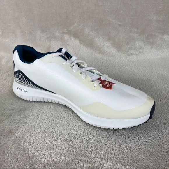 Skechers Go Golf Max 2 Mens Golf Shoes 9 White Blue Spikeless Waterproof NEW