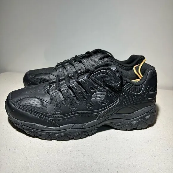Skechers Mens After Burn Memory Fit 50127EWW Black Casual Shoes Sneakers Sz 14