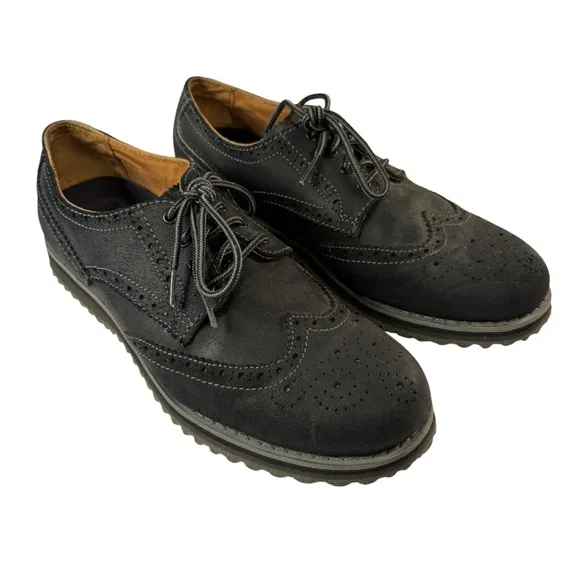 Skechers Men’s Black Wingtip Oxford Dress Shoes Size 11
