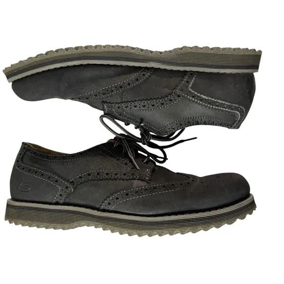 Skechers Men’s Black Wingtip Oxford Dress Shoes Size 11