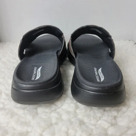 Skechers MGo Walk Arch Fit Men's Slide Size 11 Brown Leather Comfy Shoes