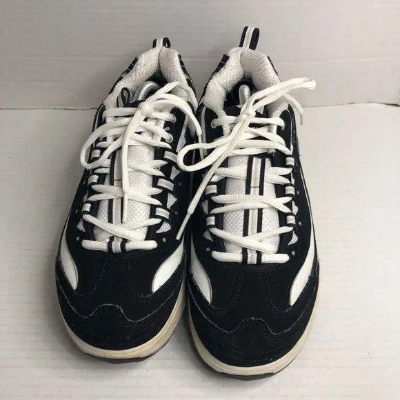 Skechers Shape Ups Black &amp; White Walking Fitness Shoes 11809 Womens Size 8.5