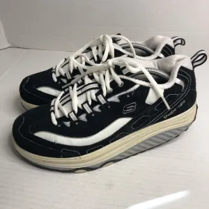 Skechers Shape Ups Black &amp; White Walking Fitness Shoes 11809 Womens Size 8.5