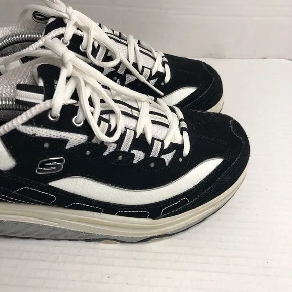 Skechers Shape Ups Black &amp; White Walking Fitness Shoes 11809 Womens Size 8.5