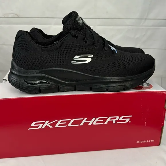 Skechers Size 11 Arch Fit Big Appeal Black Athletic Shoes Sneakers Lace-up