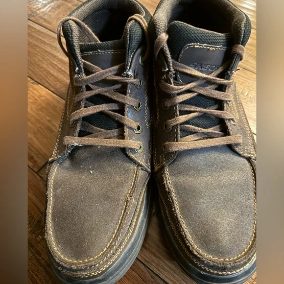 Skechers Skech Air-Porter-Repton Lace Up Casual Shoes Boots Men Size 11 Brown