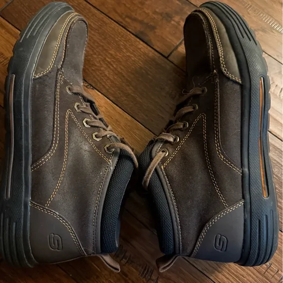 Skechers Skech Air-Porter-Repton Lace Up Casual Shoes Boots Men Size 11 Brown