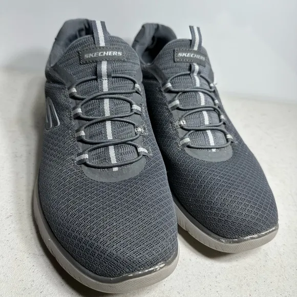 Skechers Summits Mens Trainers Shoes  Charcoal Lace Up Casual Sneakers Size 10,5