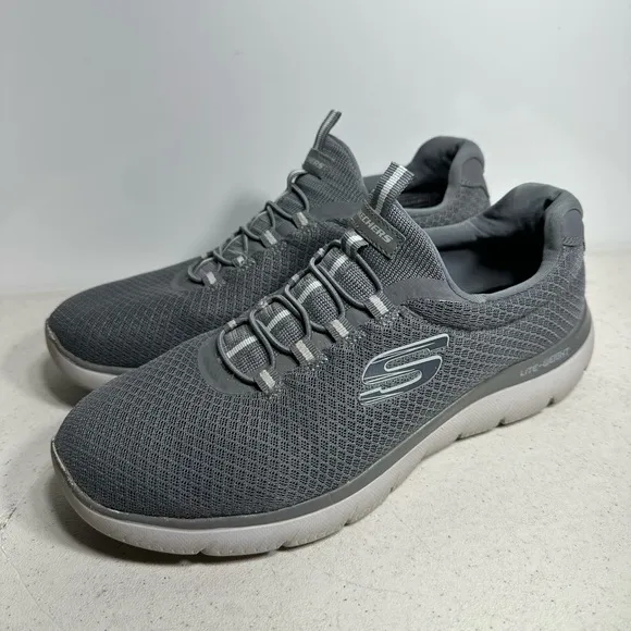 Skechers Summits Mens Trainers Shoes  Charcoal Lace Up Casual Sneakers Size 10,5
