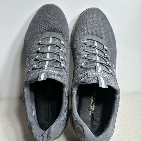 Skechers Summits Mens Trainers Shoes  Charcoal Lace Up Casual Sneakers Size 10,5