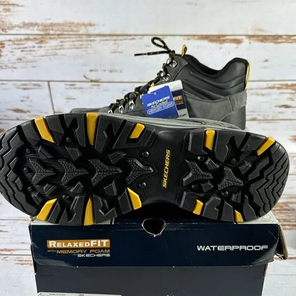 Skechers Trego Pacifico Hiking Boots Memory Foam Gray Waterproof Men’s Size 13
