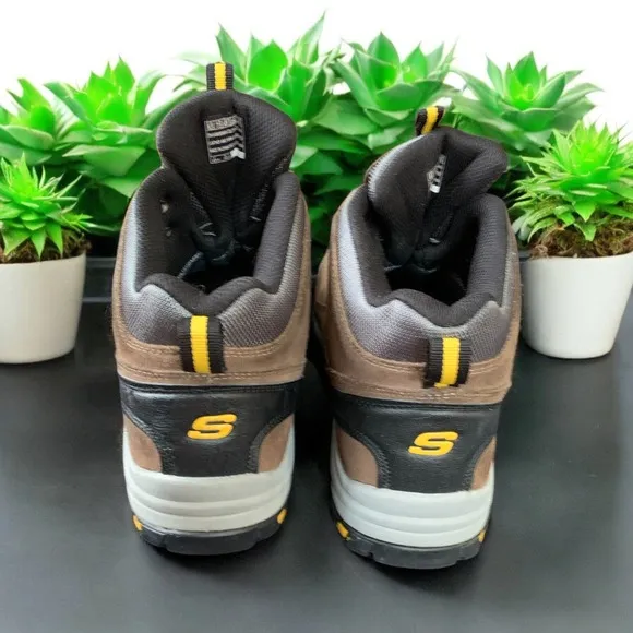 Skechers Waterproof Hiking Boots Trail Shoes Lace Lock Brown Mens 8.5