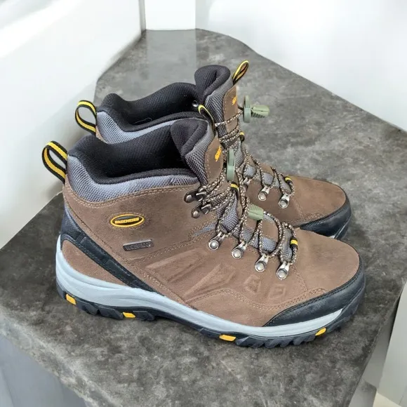 Skechers Waterproof Hiking Boots Trail Shoes Lace Lock Brown Mens 8.5
