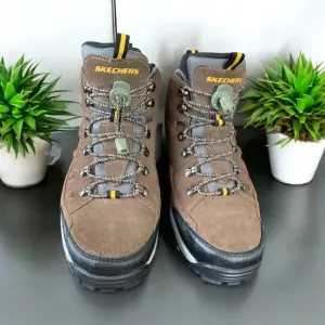 Skechers Waterproof Hiking Boots Trail Shoes Lace Lock Brown Mens 8.5