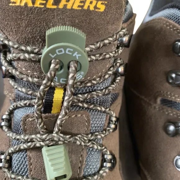 Skechers Waterproof Hiking Boots Trail Shoes Lace Lock Brown Mens 8.5