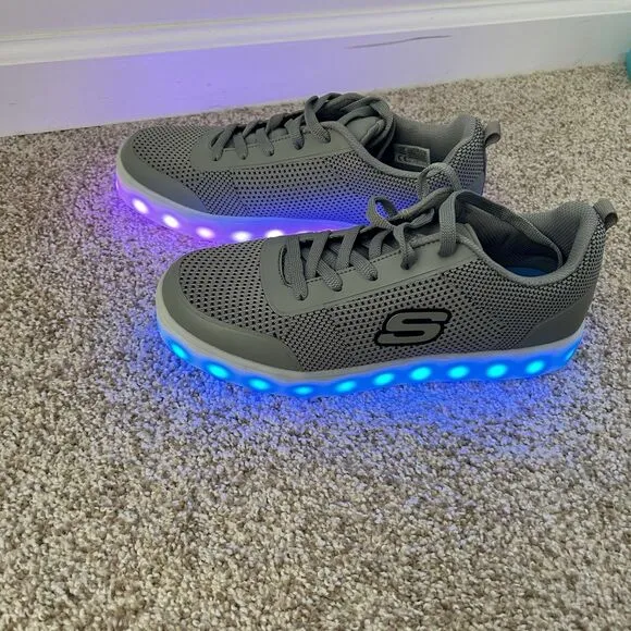 Sketchers Energy Lights Grey Circulux Multicolor Light Up Men’s Shoes Sz 7.5