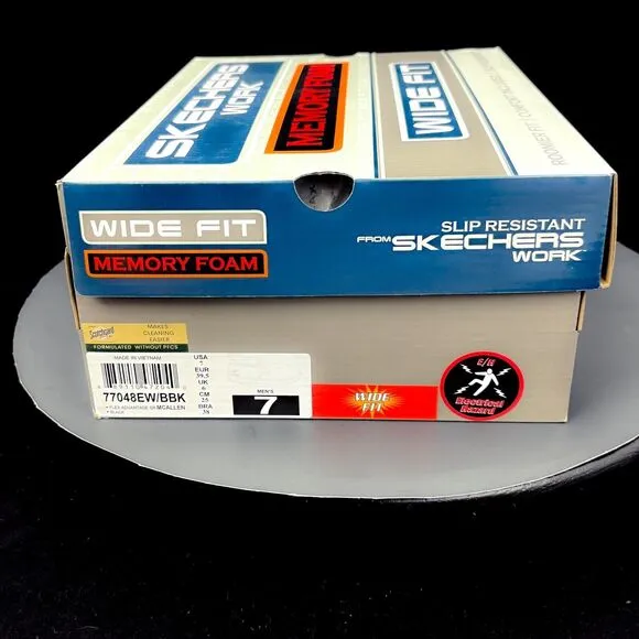 SKETCHERS WORK Men's SZ 7 Wide Fit: Flex Advantage SR McAllen Soft Toe E/H NEW