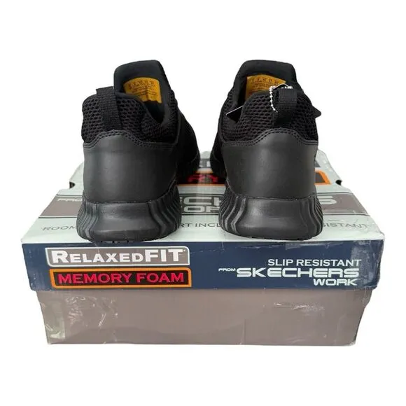 Sketchers Work Cessnock SR Black Shoes Relaxed Fit Memory Foam Men’s Size 9