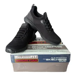 Sketchers Work Cessnock SR Black Shoes Relaxed Fit Memory Foam Men’s Size 9