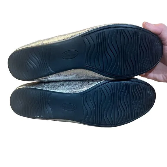 Softwalk Sonoma Platinum Silver Leather Comfort Ballet Flats Shoes 11 wide