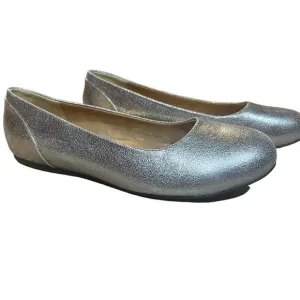 Softwalk Sonoma Platinum Silver Leather Comfort Ballet Flats Shoes 11 wide