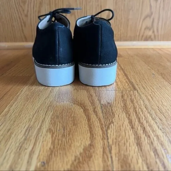 SoftWalk‎ Willis Derby Oxford Shoes Women's Size 8.5 Black Smooth Suede Comfy