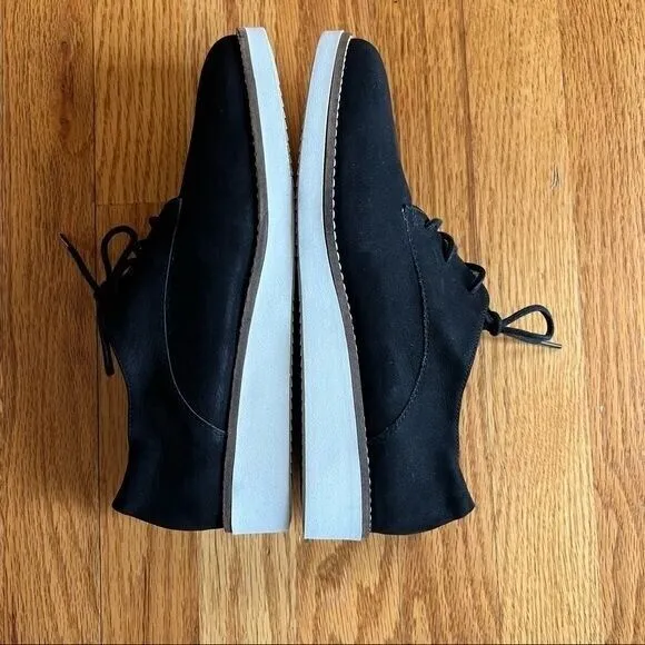 SoftWalk‎ Willis Derby Oxford Shoes Women's Size 8.5 Black Smooth Suede Comfy