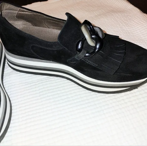 Softwaves Salera black Suede leather loafers Arch Support Womens EU 39 US 8.5