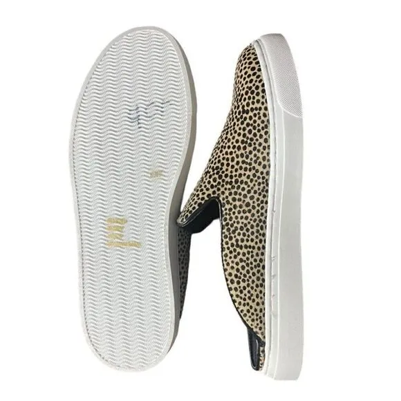 Sole Society Animal Print Slip On Sneakers Mules Cow Fur Size 6.5