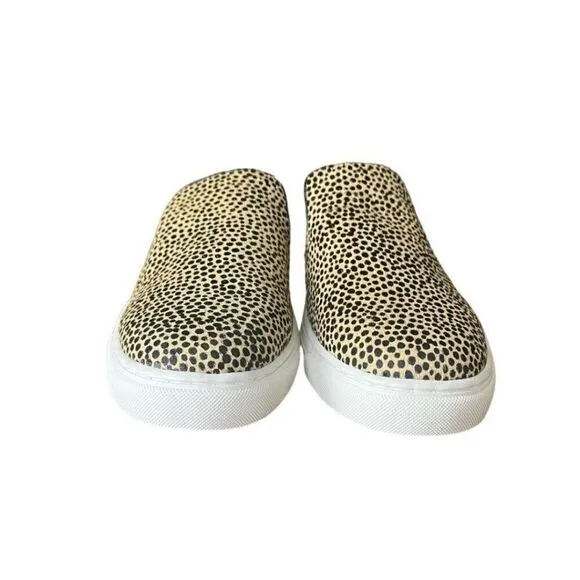 Sole Society Animal Print Slip On Sneakers Mules Cow Fur Size 6.5