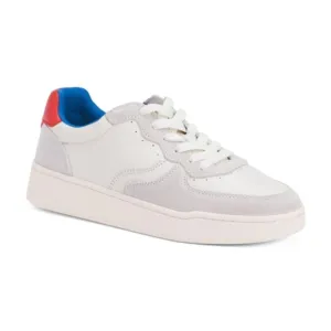 SOLUDOS White/Red/Blue Leather Roma Sneakers