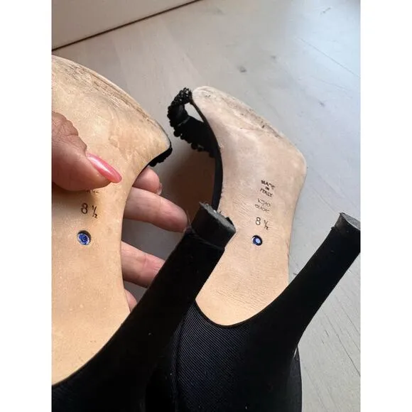 Something BLEU CAPPY D'ORSAY SANDAL IN BLACK MOIRE size 8.5