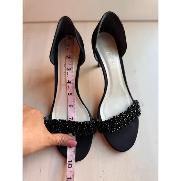 Something BLEU CAPPY D'ORSAY SANDAL IN BLACK MOIRE size 8.5