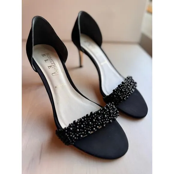 Something BLEU CAPPY D'ORSAY SANDAL IN BLACK MOIRE size 8.5