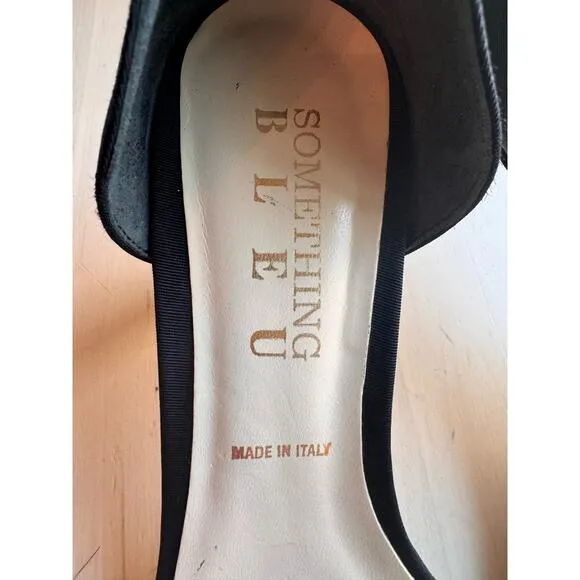 Something BLEU CAPPY D'ORSAY SANDAL IN BLACK MOIRE size 8.5