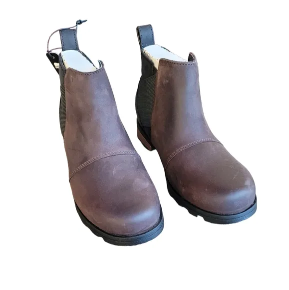 SOREL Blackened Brown Emelie Chelsea Boot Waterproof Size 6