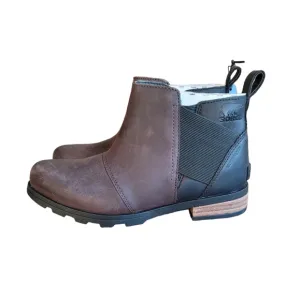 SOREL Blackened Brown Emelie Chelsea Boot Waterproof Size 6
