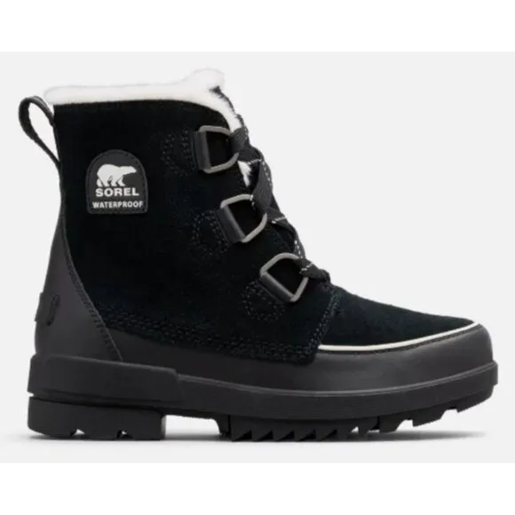 SOREL Boots TIVOLI IV Womans 11 Fur Suede Leather Waterproof Shoes Outdoor Black