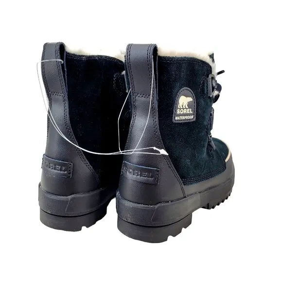 SOREL Boots TIVOLI IV Womans 11 Fur Suede Leather Waterproof Shoes Outdoor Black