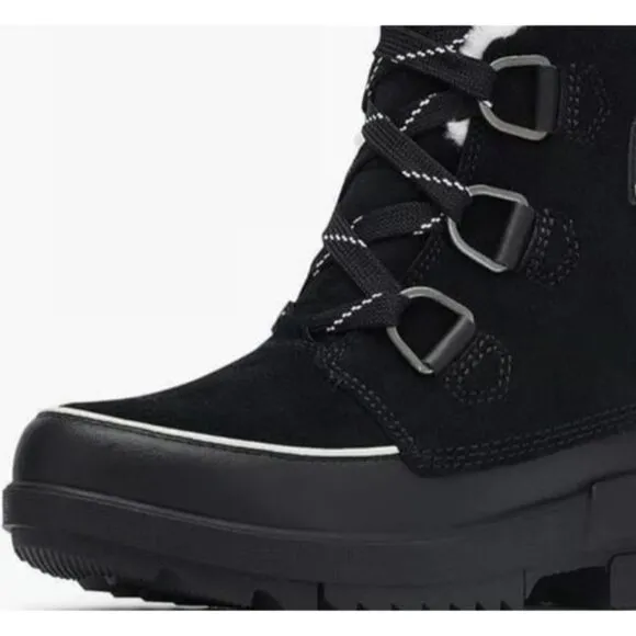 SOREL Boots TIVOLI IV Womans 11 Fur Suede Leather Waterproof Shoes Outdoor Black