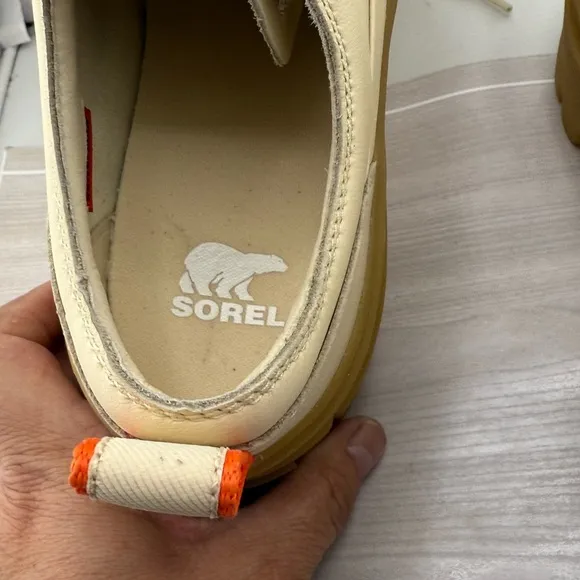 Sorel Cream and Tan Chunky Sole Sneakers