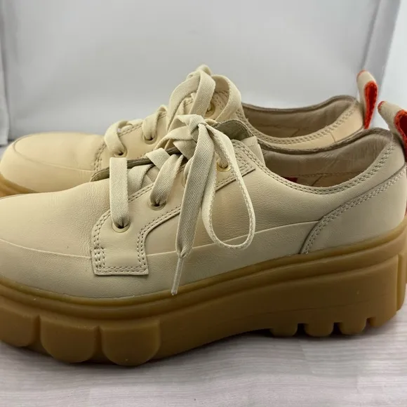 Sorel Cream and Tan Chunky Sole Sneakers