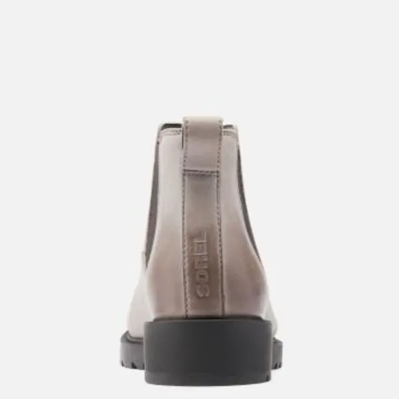 Sorel Emelie II Chelsea Quarry Black Bootie Ankle Boots Shoes Flats 6 NEW