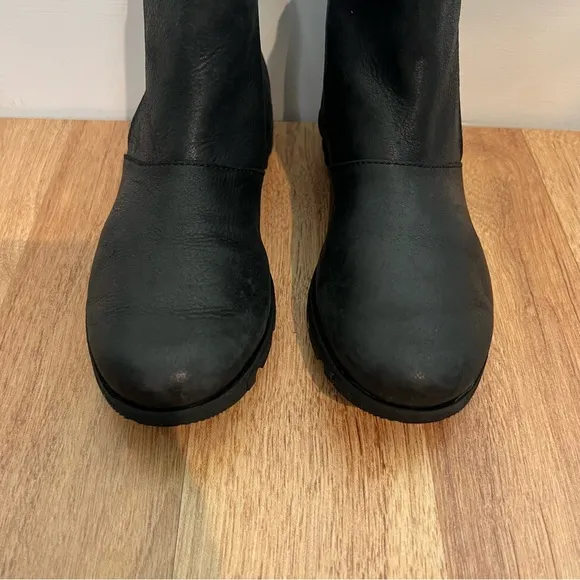 Sorel Harlow Zip Waterproof Black Ankle Boots Shoes Women Size 6