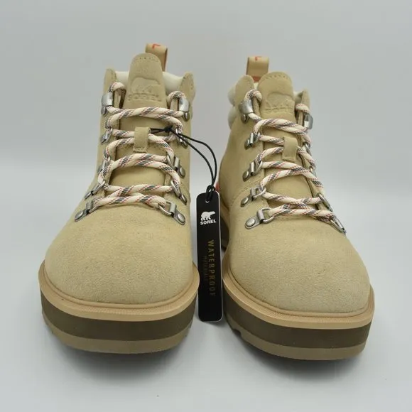 Sorel Hi-Line Waterproof Suede Hiking Boots Ceramic/Major (Tan &amp; Orange), Sz. 10