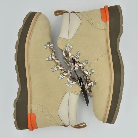 Sorel Hi-Line Waterproof Suede Hiking Boots Ceramic/Major (Tan &amp; Orange), Sz. 10